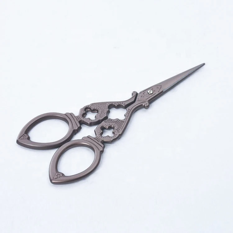 Butterfly Design Art Work Beauty Tailor  Embroidery Scissors Sewing Trimming Gold Antique Crane Scissors