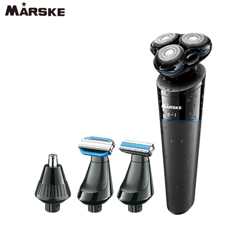 MARSKE 3333 multi-function four-in-one floating cutter head nose hair device sideknife body wash three-head shaver