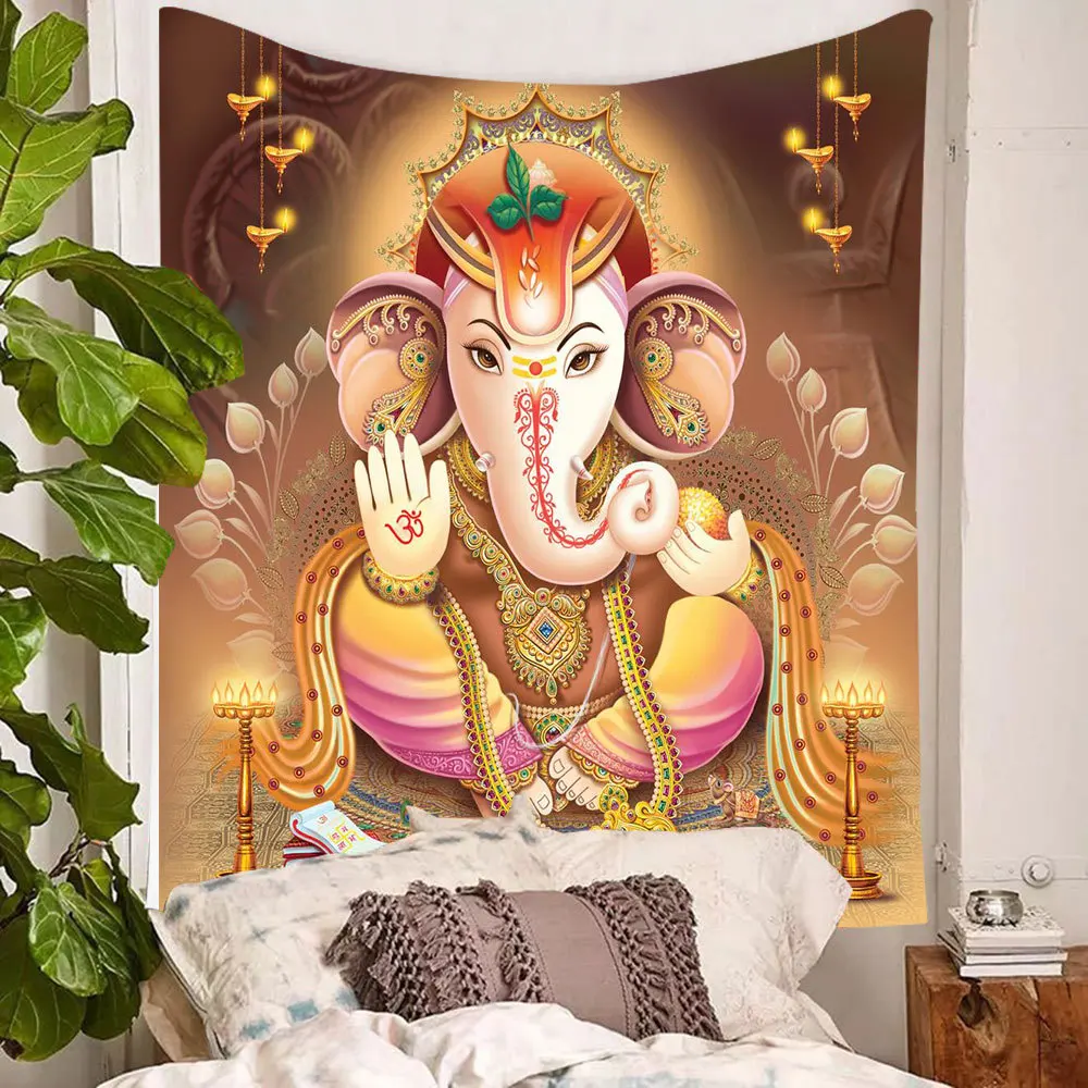 Elephant Indian Mandala Wall Hanging Ganesha Blanket Wall Decor Tapestries