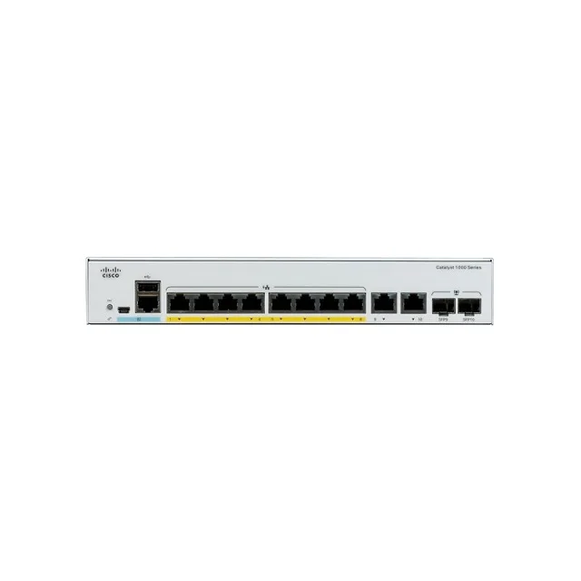 C1000-8FP-2G-L хорошую скидку PoE + порты гигабитный коммутатор Оригинальный Новый 8x 10/100/1000 Ethernet