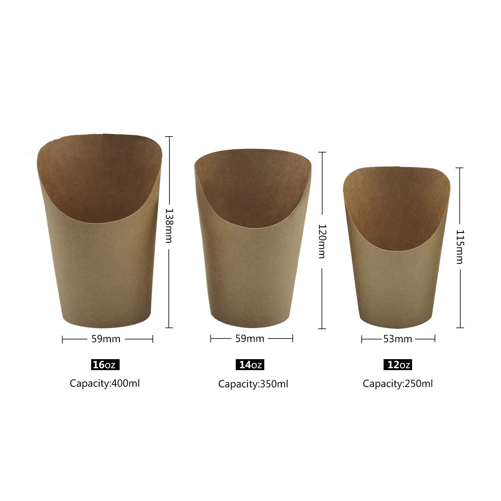 Биоразлагаемые одноразовые пользовательские логотип напечатанные Картофель фри чипы бумажный стаканчик