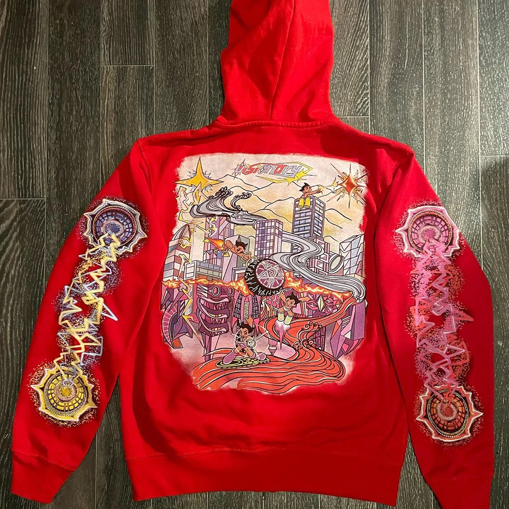 Y2k Streetwear Custom luxury sweatshirt terry graphic dtg print heavy weight 400gsm full zip up men digital hoodie