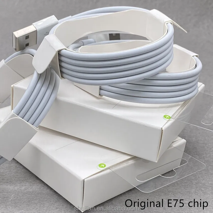 Оригинальный Usb-кабель Foxco E75 1 м чип для передачи данных usb-кабель быстрой зарядки Iphone 7 8 XS MAX 11 12 13 адаптер с