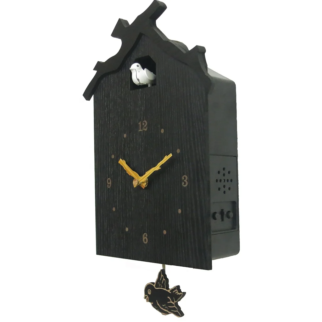Cuckoo Cartoon Bird MDF Wooden Decorative Good  Quartz Wall Clock Black ,White