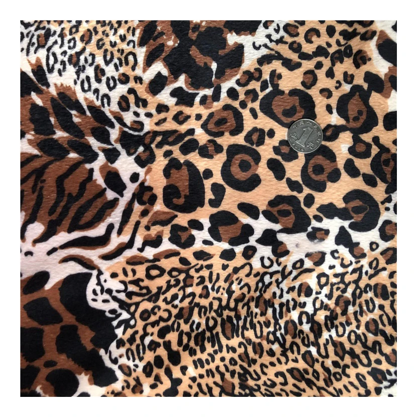 Animals Tiger Printed Design 100% Polyester Soft Short Hair Tricot Velvet Velboa Fabric