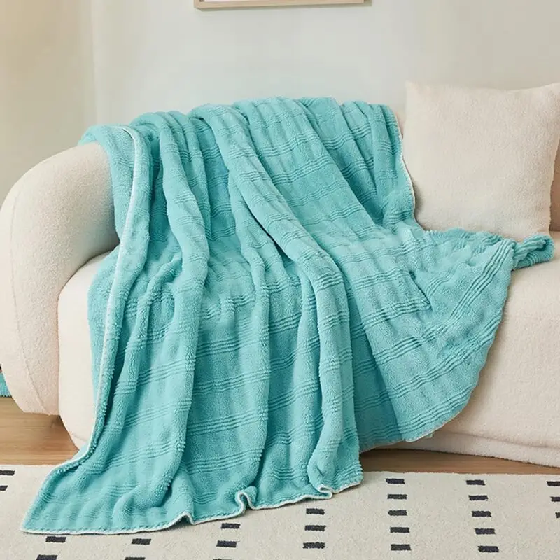 Panic Buying Plain Adult Muslin Blanket Personalized Soft Baby Blanket Cyan Fashion Gift Blanket