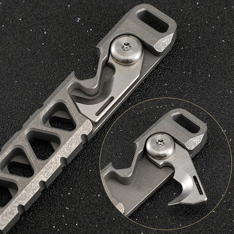 mini pry bar Keychain pry bar titanium Titanium Alloy Outdoor  hand tool pry Camping Bottle Opener Multifunctional EDC Widget