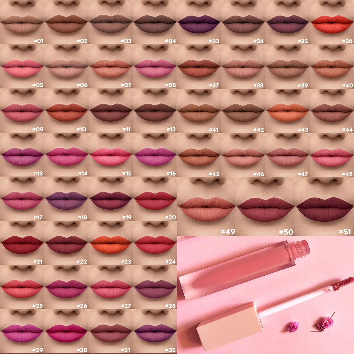 Cosmetic custom logo private label liquid lipstick waterproof makeup high quality matte liquid lipstick