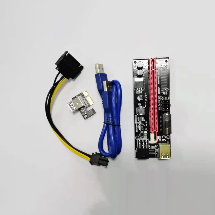 Горячая продажа PCI-E 1X до 16X светодио дный расширитель платы PCI Express адаптер USB 3 0 кабель питания GPU карта