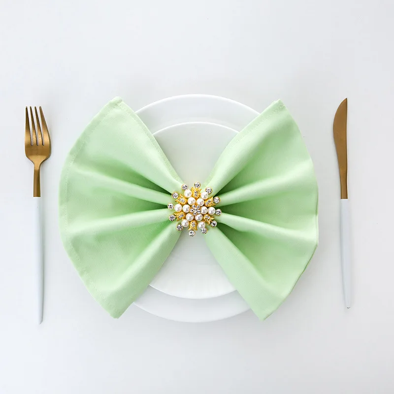 New Arrival Elegant Pure Color Cloth Blush Cotton Napkins Wedding Restaurant Table  Napkins Dinner For  Dinner Table