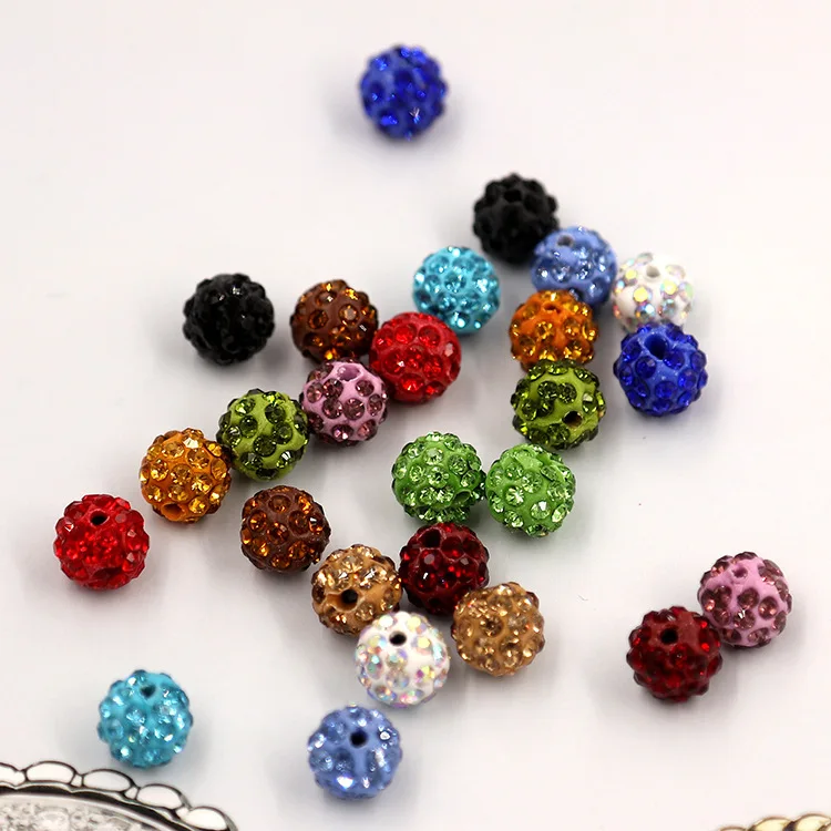 Wholesale 4mm 6mm 8mm 10mm Crystal Disco Ball Beads Colorful Crystal Rhinestone Spacer Beads Jewelry Making Full Diamond DIY