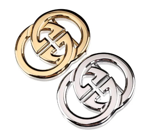 WT металлическая мужская двусторонняя модная пряжка для ремня с логотипом под заказ, золотой свободный размер