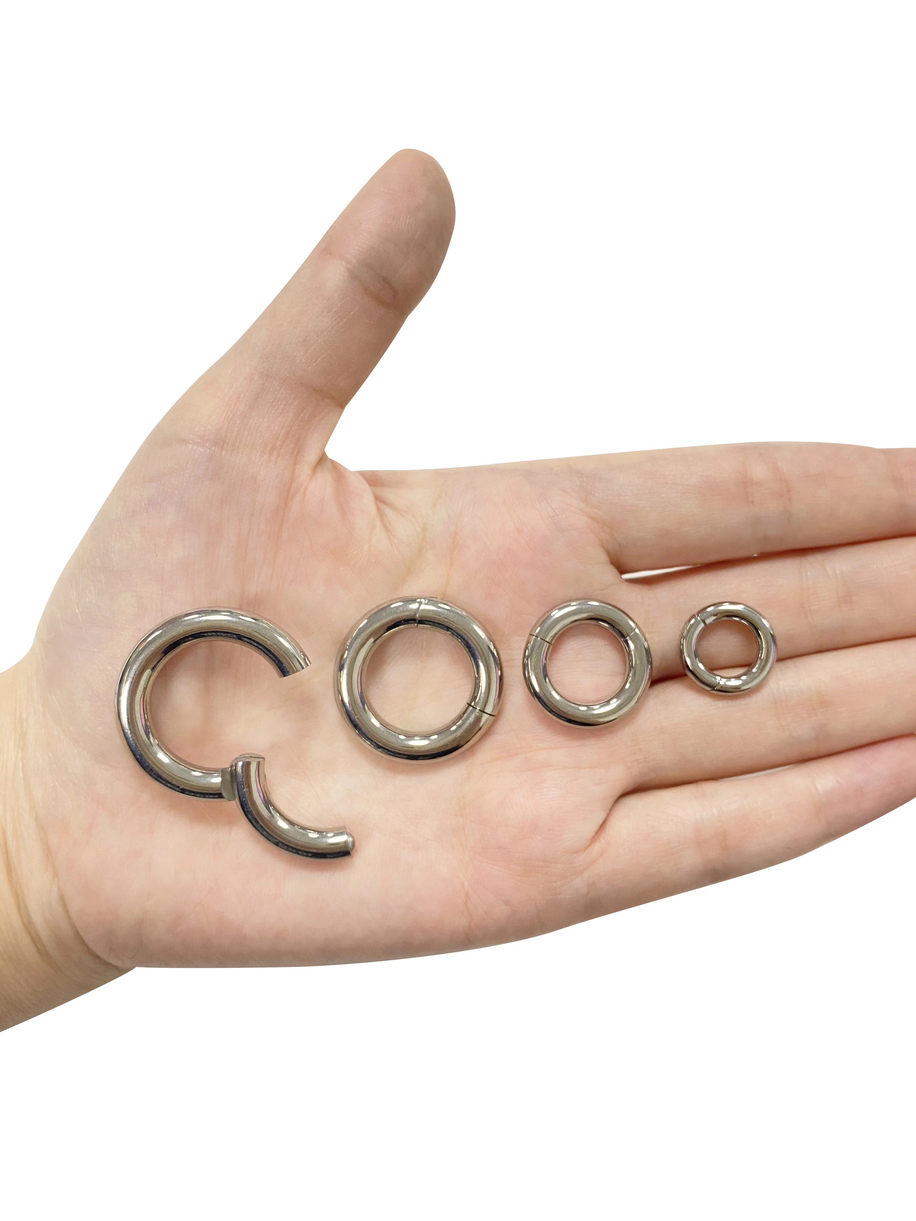 Simple G23 Titanium High Polished Internal Thread Curved Barbell Horseshoe With Balls Hinged Segment Hoop Rings CBR Jewelry