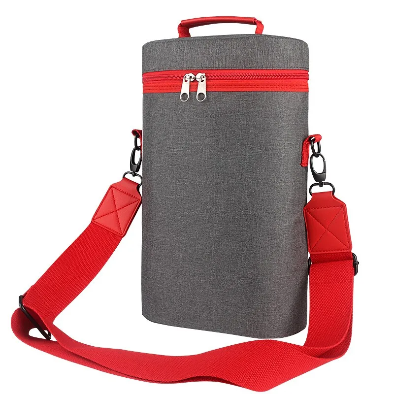 Custom Portable Travel Picnic 2 Bottle Beer Tote Delivery Thermal Insulated Ice Cooler Bags For Drink wine bags for wine bottles