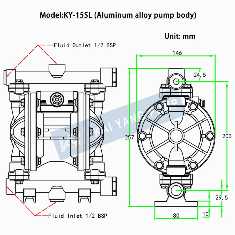 It Is a Diaphragm Pump With Compressed Air As the Power Source and the Pump Body Is Mainly Made of Aluminum Alloy Material