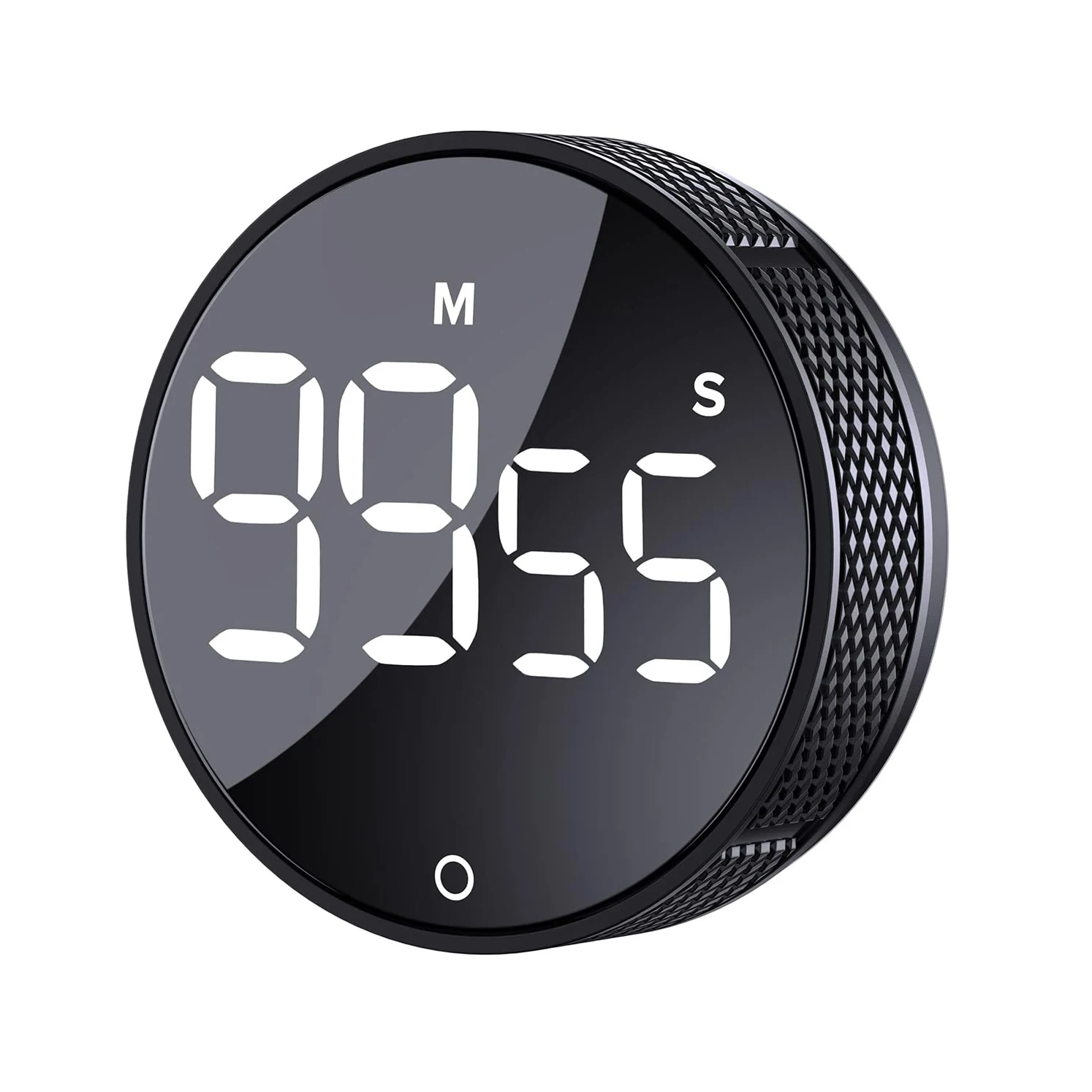 Large LED Display Rotatable Countdown Magnetic Cooking Timer Round Black Digital Kitchen Timer