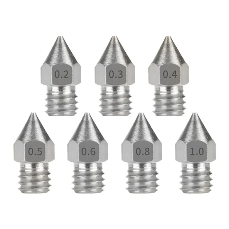 
10PCS 3d printer parts Extruder Threaded 1.75mm 3.0mm Filament Head mk7 mk8 V6 stainless steel Nozzles 