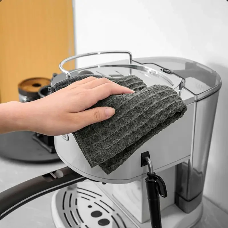 High Quality Classic Waffle Cotton Dishwashing Cloth Fast Oil Stain Removal Thick Towel Water Absorbance Kitchen Cleaning Drying