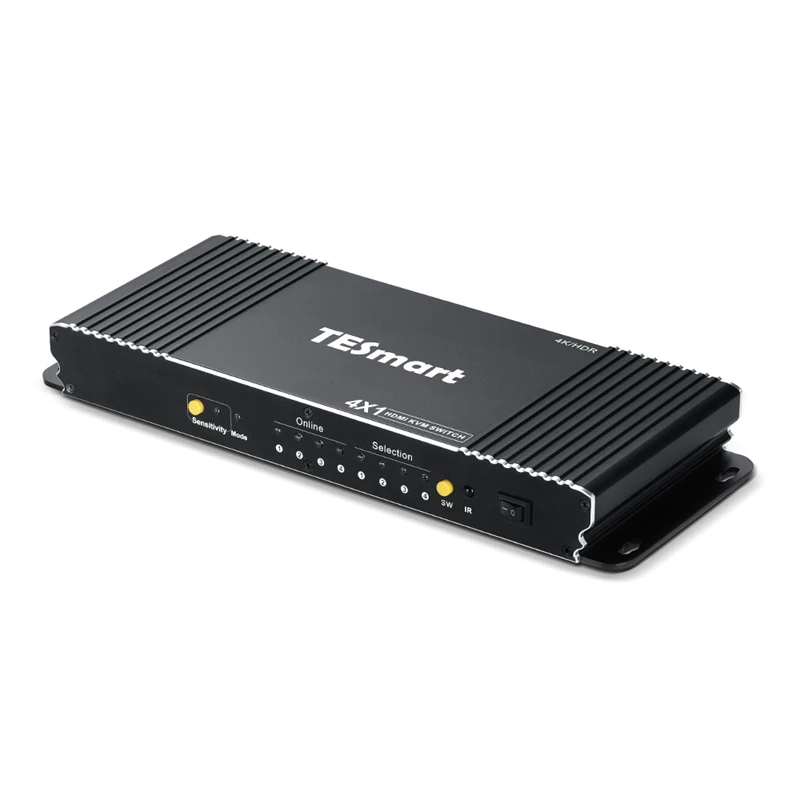 TESmart hdmi switch video switcher With EDID emulators in 4 HDMI Input KM hot plug 4k 60hz hdmi kvm switch 4 port