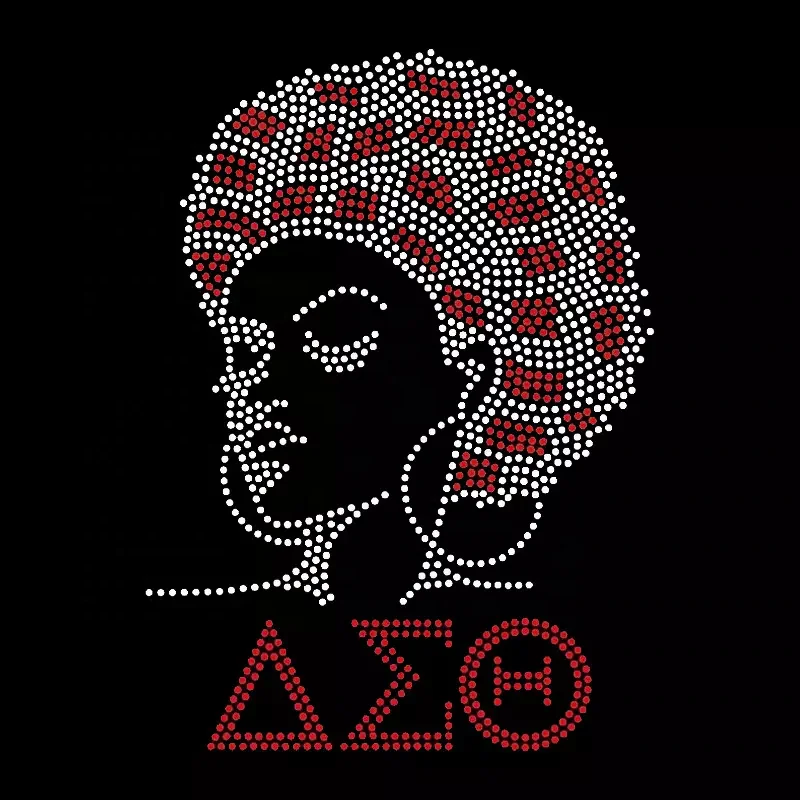 High Quality Wholesale Bling Afro Girl Rhinestone Hot Fix Transfer Iron Motif Shoes Bags Flatback Customizing Your Accessories