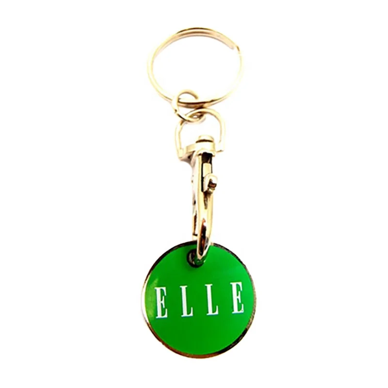 Custom Zink Alloy Trolley Black Silver Token Coin Keyring Metal Shopping Cart Trolley Coin Holder Keychain