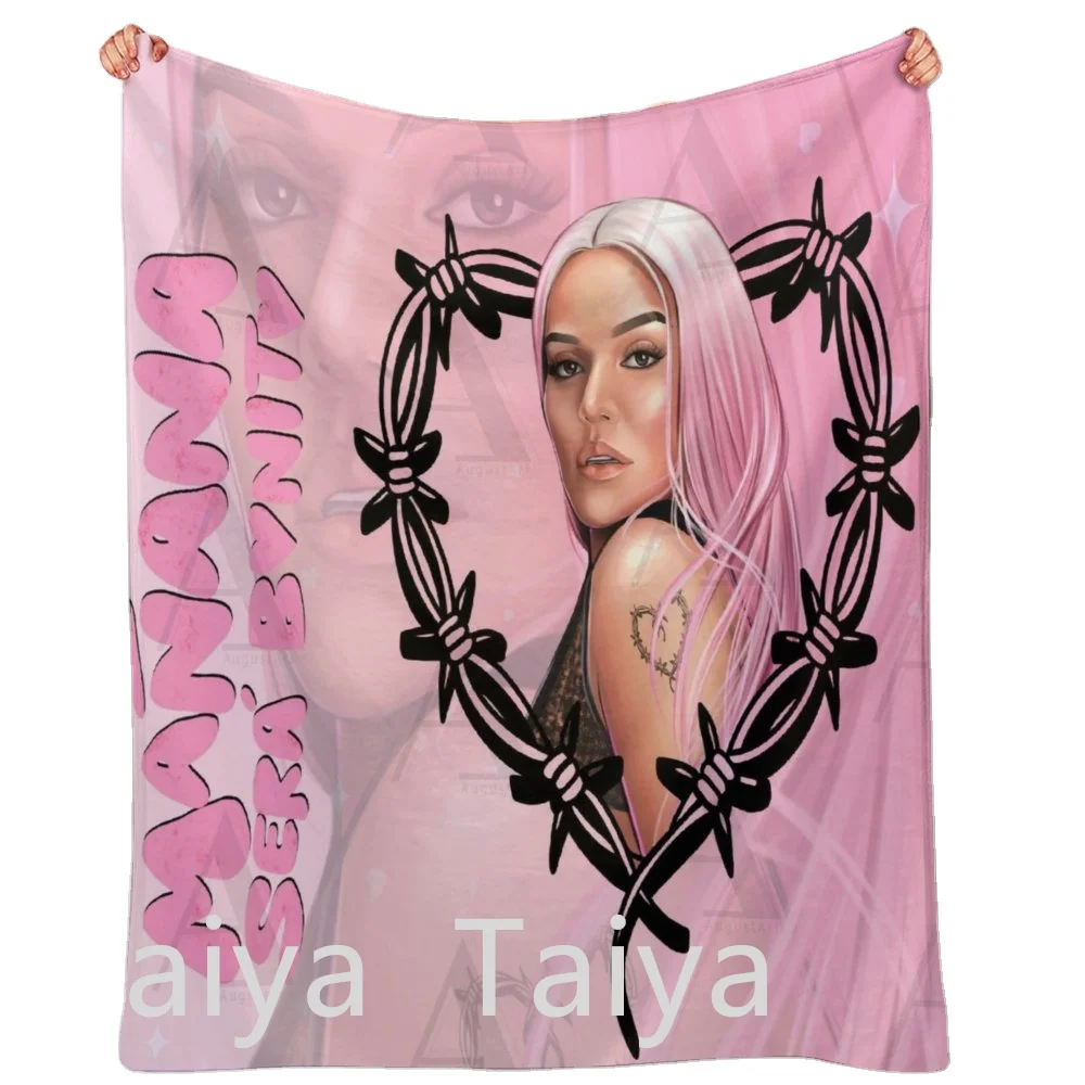 Hot Sale popular halloween Karol G pink hair manana sera bonito bichota season Flannel fleece travel nap throw blankets
