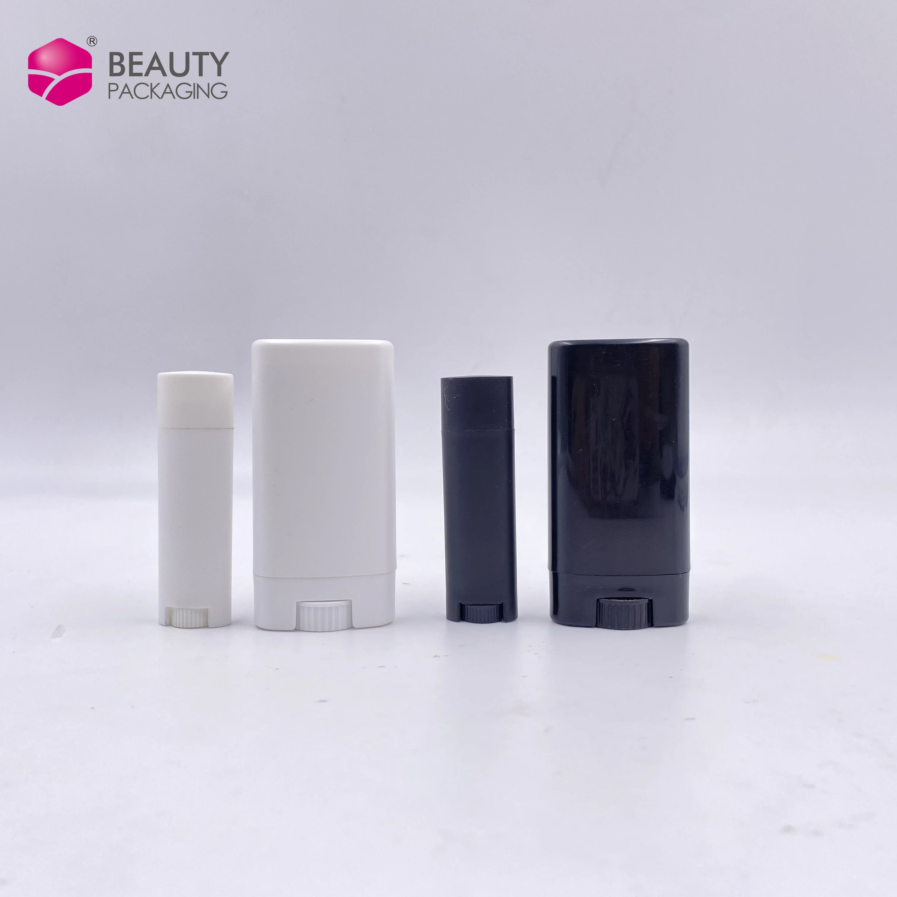 frosted white transparent 5g chapstick tubes lip balm flat oval twist matte black 15g deodorant stick container