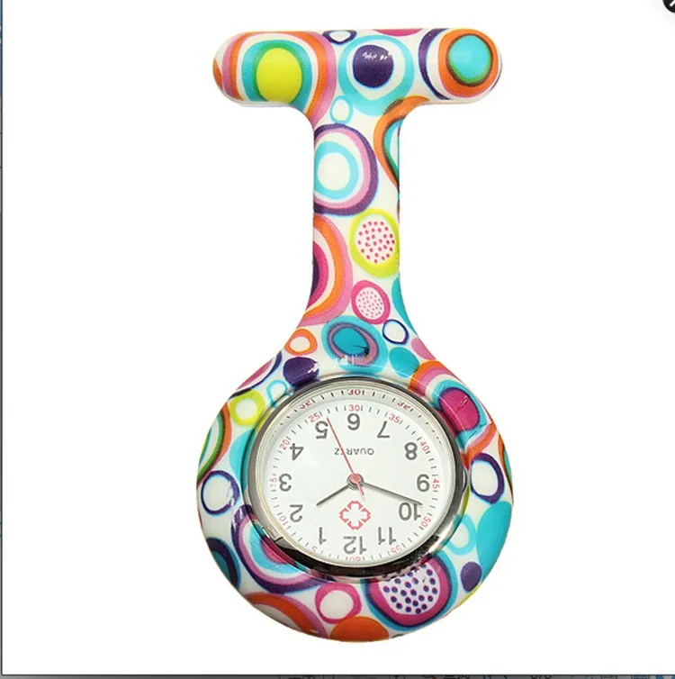 Women Ladies Nurse Watch Cute Cartoon Clip-on Lapel Hanging Pendant Doctor Clinic Staff Tunic Stethoscope Badge Quartz Fob Watch