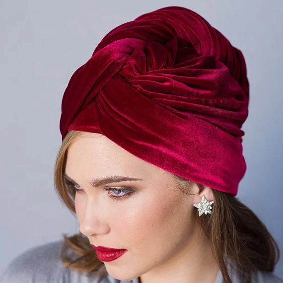 African Velvet Luxury Multifunction Head Wrap Soft Stretchy Tube Long Muslim Hijab Scarf Turban For Women