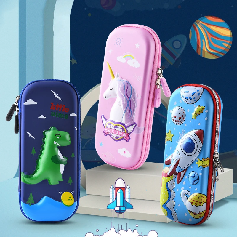 2024 большой вместимости симпатичный органайзер для студентов канцелярский ящик девочек пенал на молнии 3D