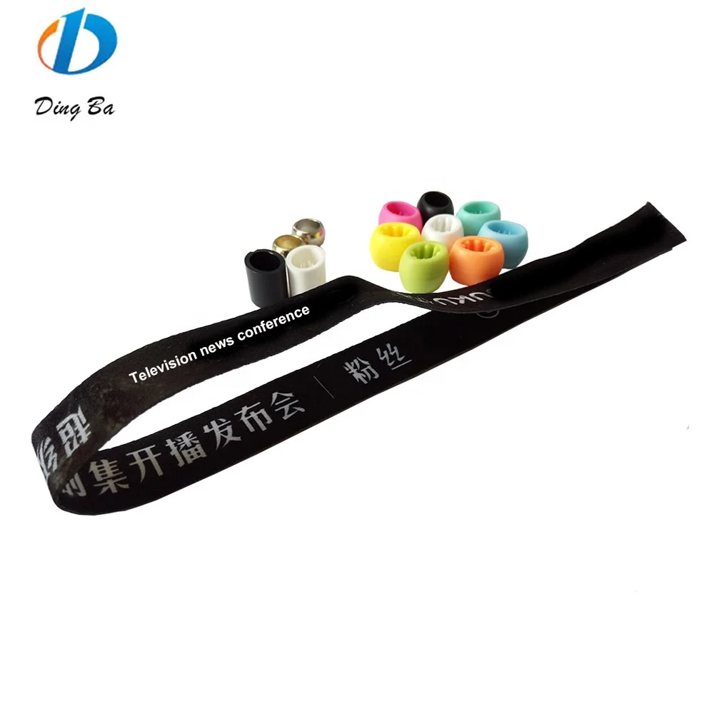 Promotional Fastener Satin Clip Ribbon Fabric Textile Woven Wristbands For Music Festival Events