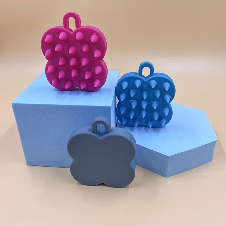 Print Logo Portable  Shampoo Brush Scalp Silicone Scalp Massage Brush For Scalp Massage Cleaning