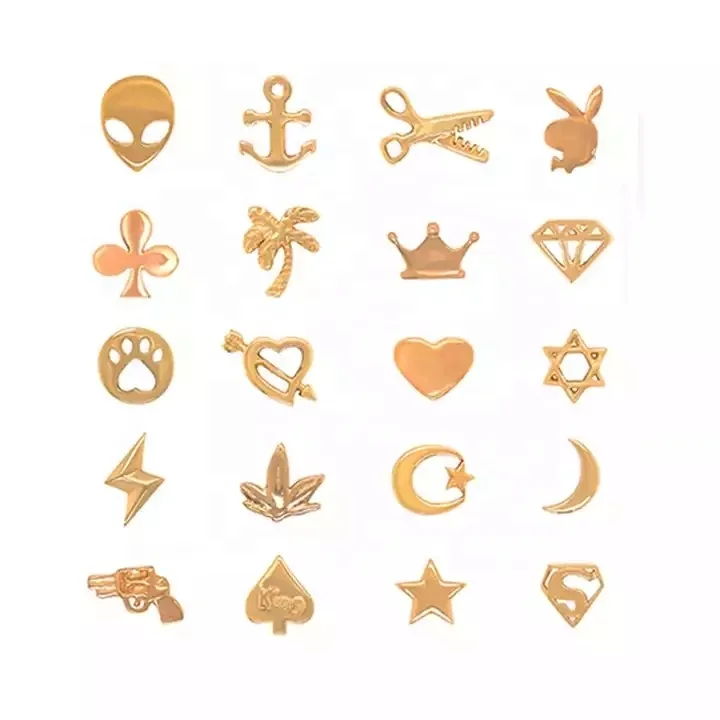 China Factory Wholesale  Custom Model 14K 18K Lead Free Solid Gold Tooth Gems