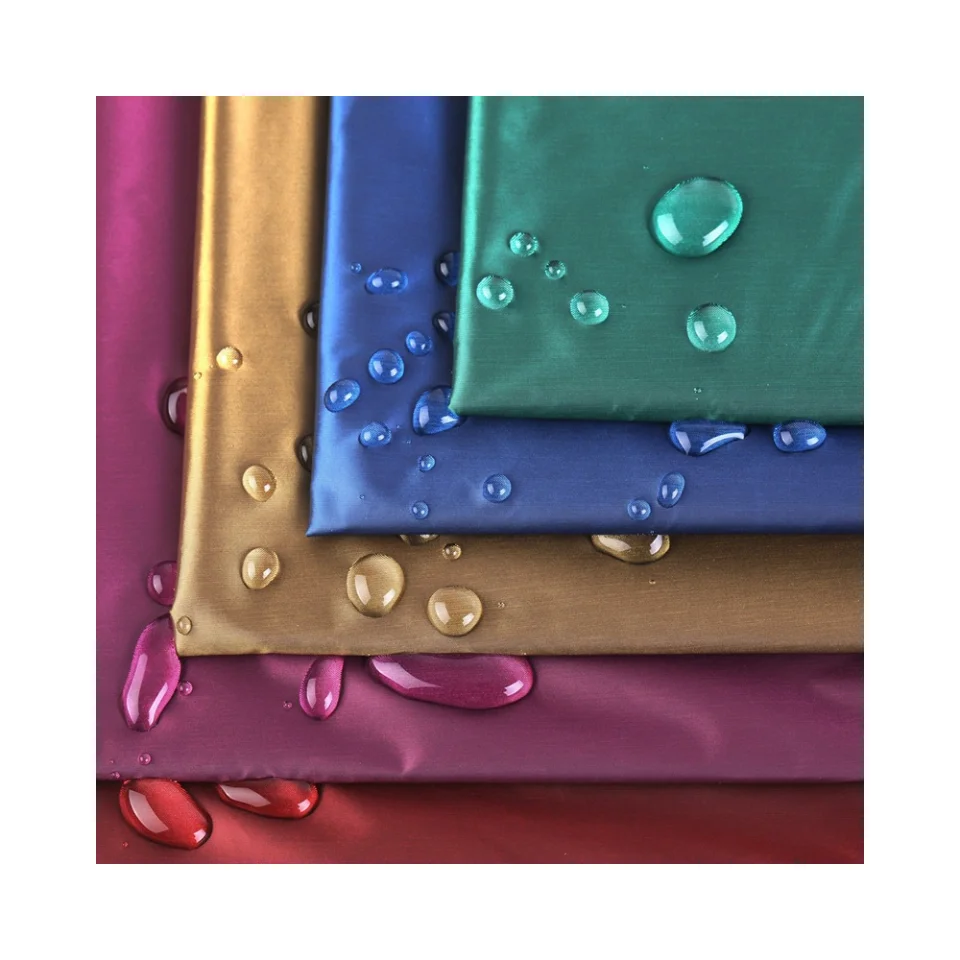 High quality 20D 400T Waterproof Downproof oir cire metal film coated 100% nylon taffeta fabric for down jackets