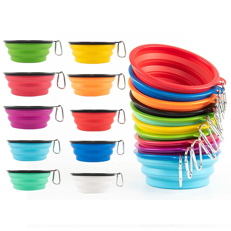 1000ml Large Collapsible Silicone Pet Bowl Portable Outdoor Travel Puppy Food Container Feeder Dish Automatic Dog feeding