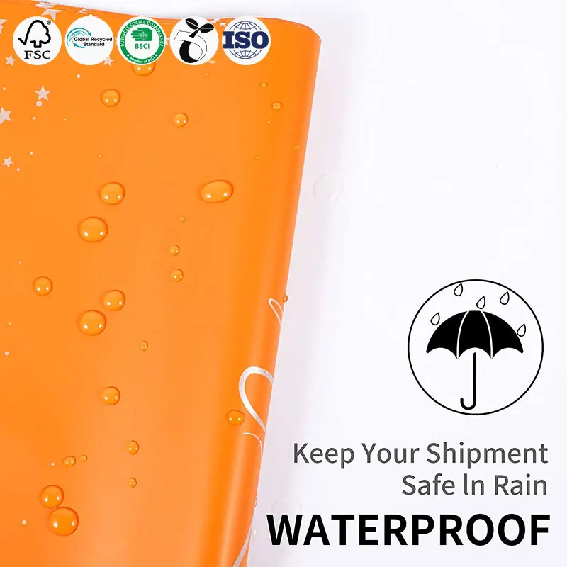 Wholesale Thank You Poster Mailing Bags Biodegradable Plastic Yellow Clothes Packaging Die Cut Handle Bag