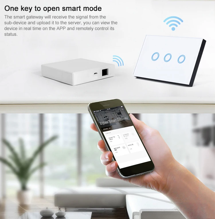 Smart light switch wifi Australia AU/US Standard 220v for smart home Alexa voice control 3gang Zigbee smart light switch