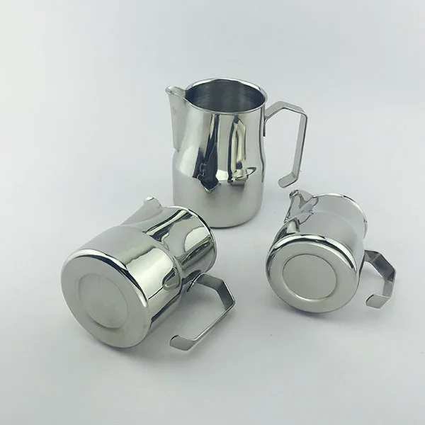 custom logo espresso tools special shape silver milk foaming jug Coffee Barista Frother Milk Pitcher Jug