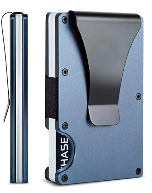 Custom Aluminum Alloy Metal RFID Blocking ID Card Holder With Money Clip For Promotion Gift