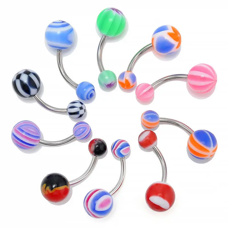 1PC Acrylic Belly Button Rings Navel Ring Mixed Colors Belly Piercing Body Jewelry for Women Beach Belly Piercing