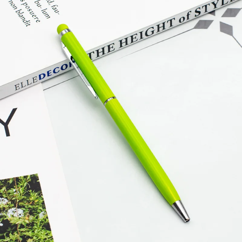 Slim Stylus Twist Pen Touch Screens Ballpoint Pen 2 in 1 Stylus Pens for iPad iPhone Tablet Laptops with Customized Logo