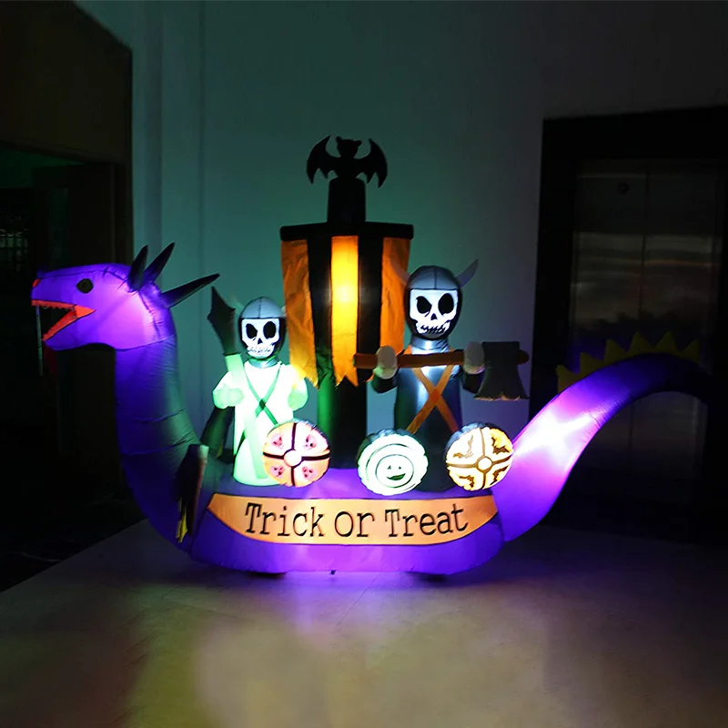 Outdoor blow-up ornament toy skeleton pirate Ghost ship model horror Inflatable Halloween decoration