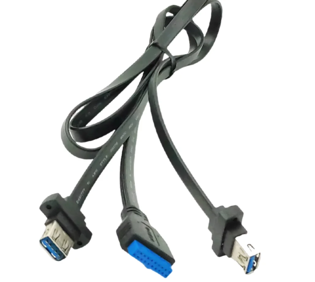 IDC 20 Pin to 2 Seperate Female USB 3.0  Extension Data Cable