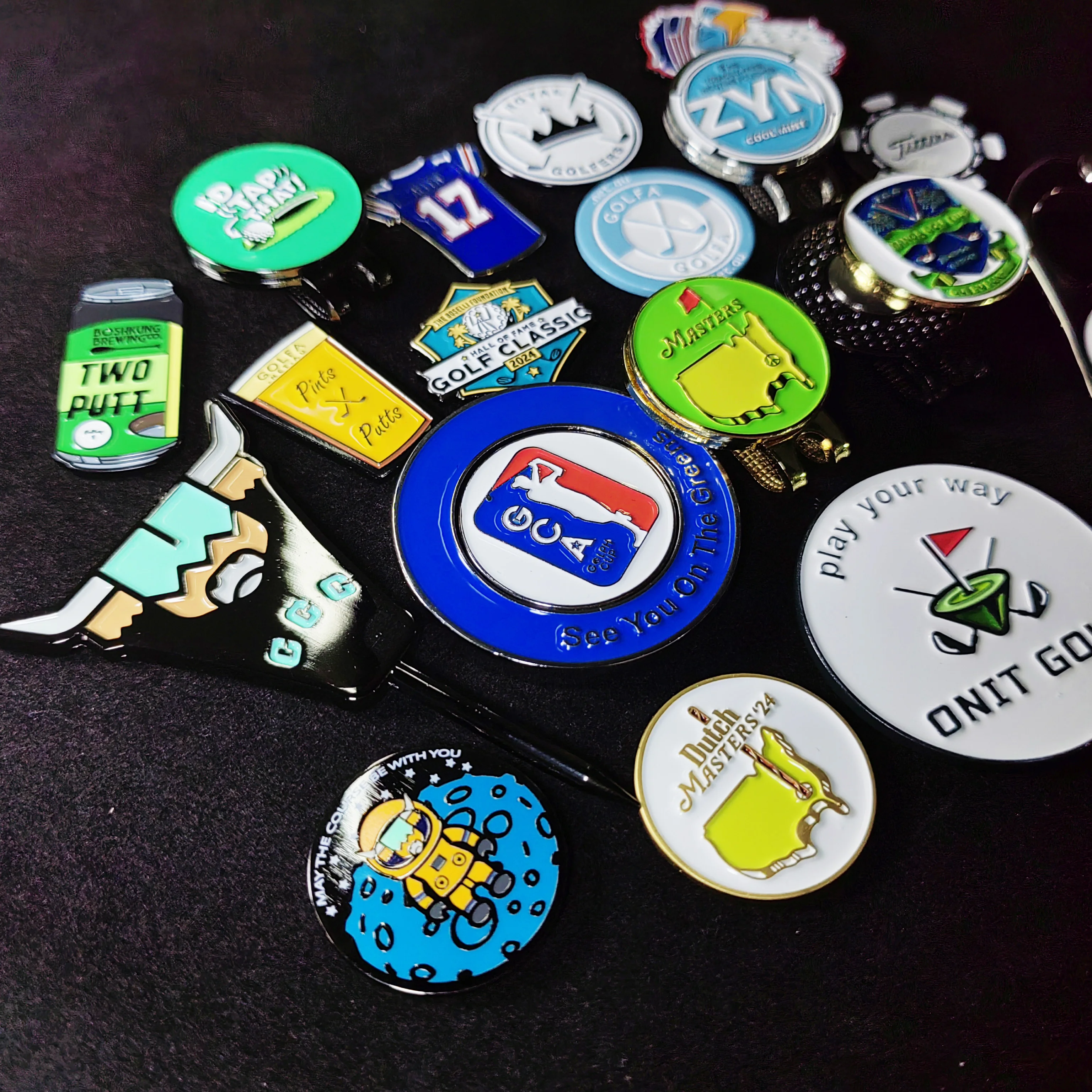 Custom Enamel Golf Ball Marker Customized Logo High Quality Embossed Golf Ball Marker With High Precision Gree