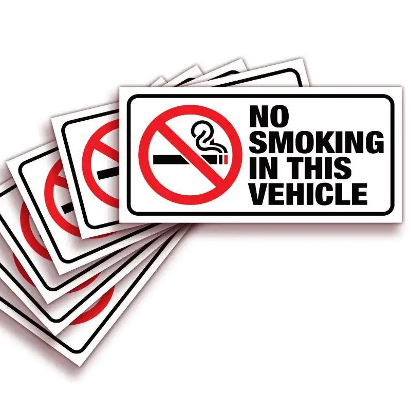 Custom waterproof Danger No Smoking labels stickers warning Sign heat resistant anti-UV for outdoor indoor label stickers