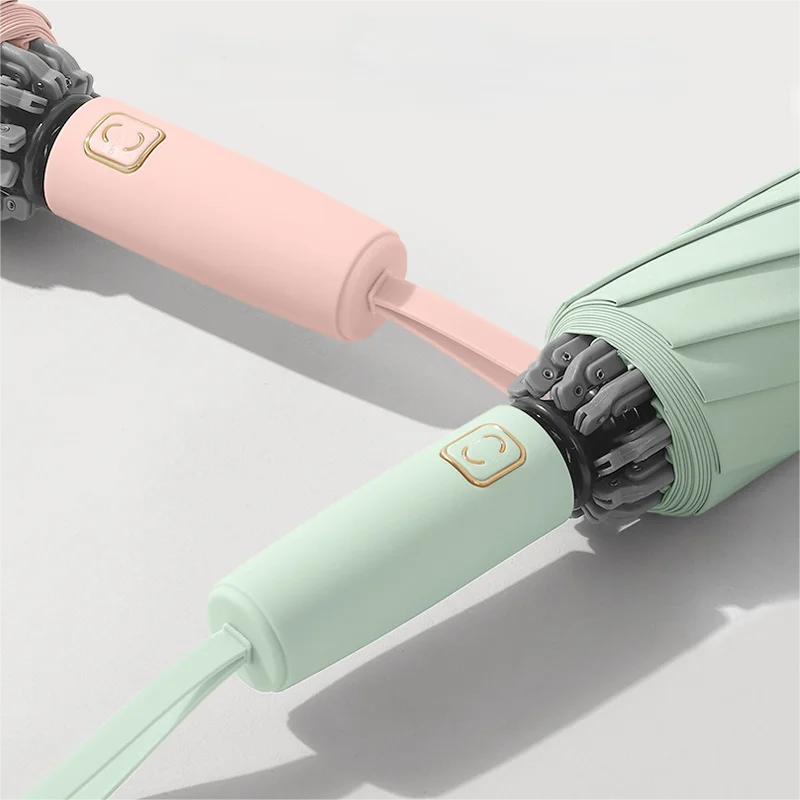 Surprise price new design colorful wholesale cheap reverse folding outdoor big umbrella with silicone rubber handle for the rain