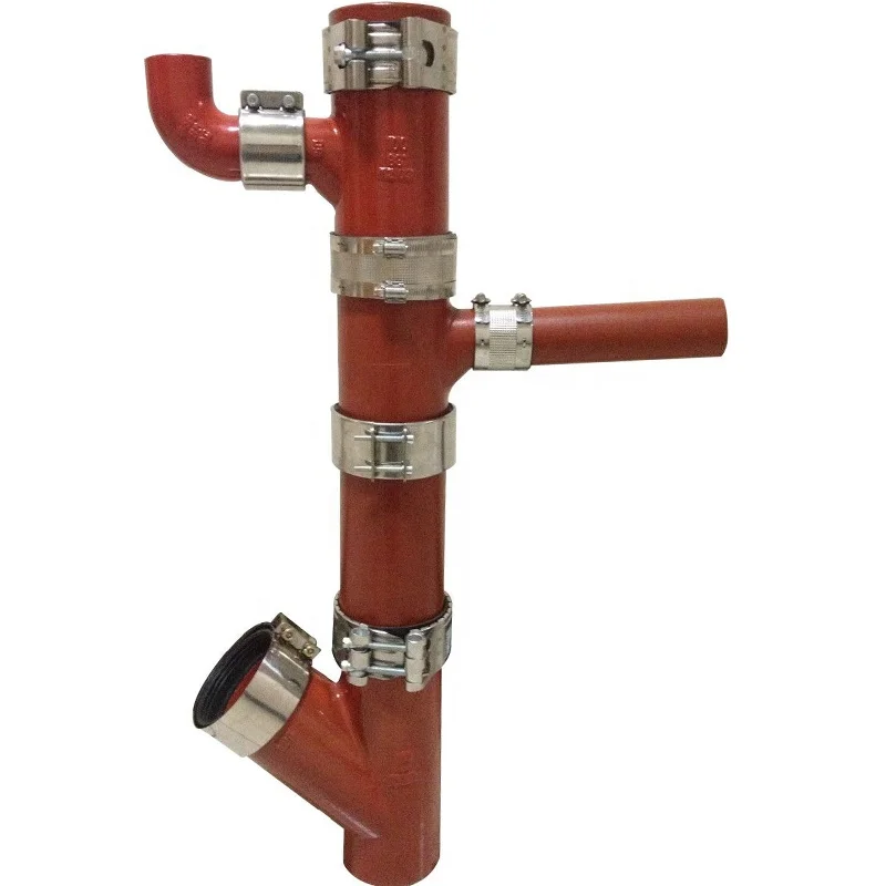 EN877 grey cast iron pipe fitting SML with red epoxy coating for water drainage