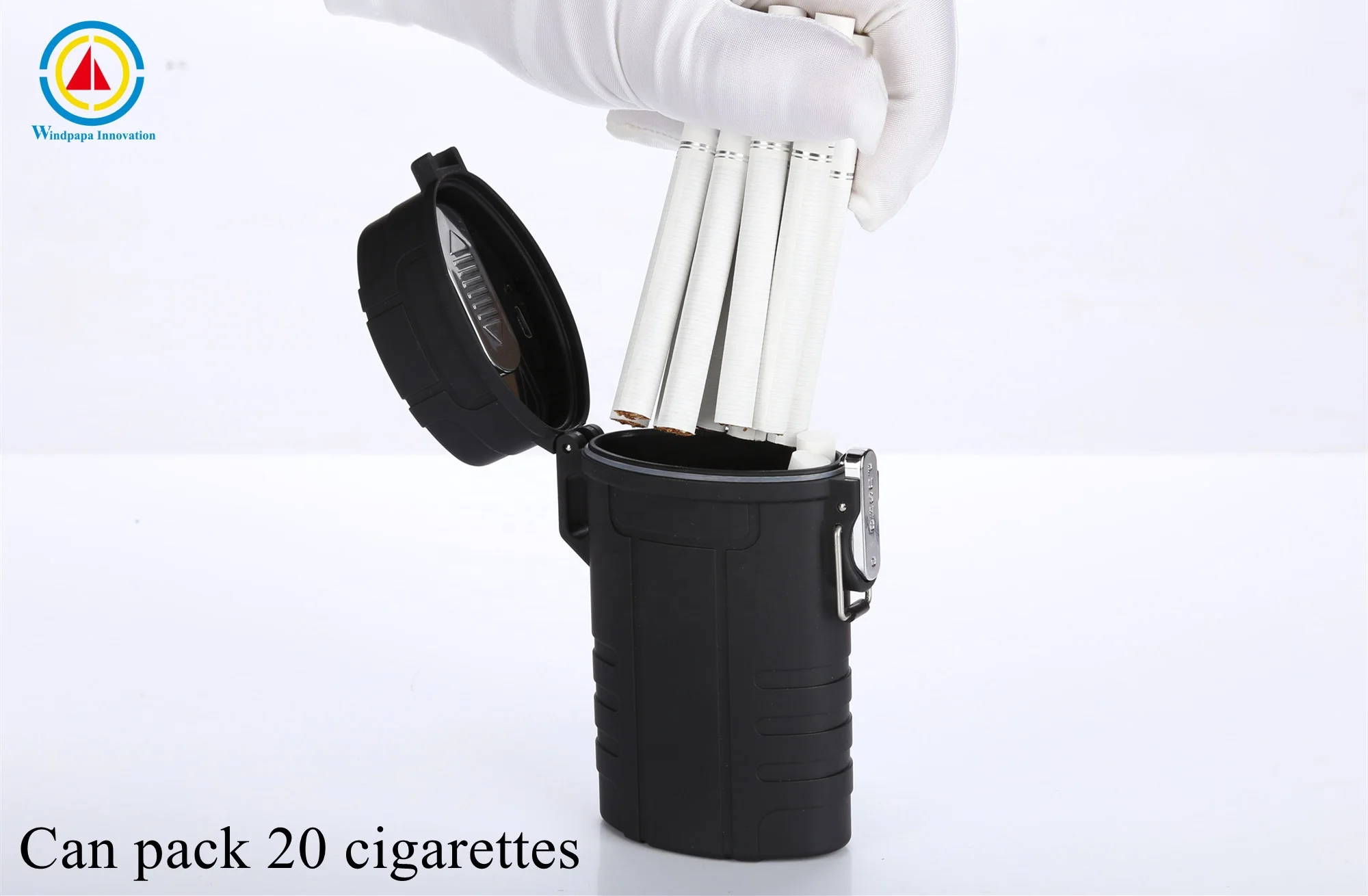 Уличная туристическая Водонепроницаемая зажигалка 2 в 1 с USB, перезаряжаемая беспламенная ветрозащитная электрическая зажигалка