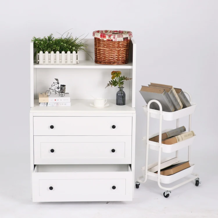 Nordic Furniture Living room Bedroom Wooden Top Metal Side Storage Cabinet High Gloss Chest Of Drawers Cupboard