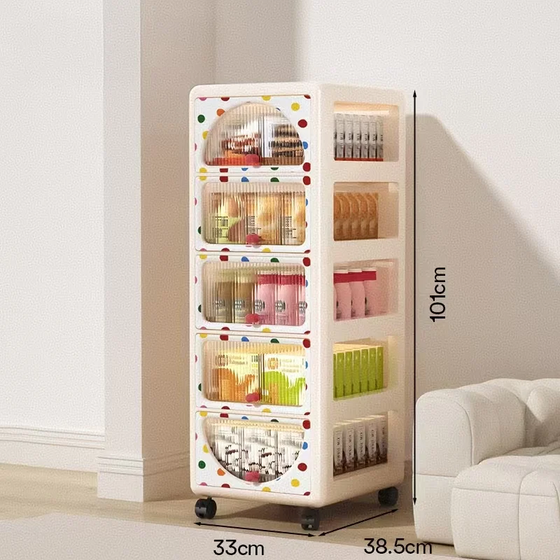 Small cart large capacity movable drawer style storage cabinet multifunctional storage cabinet with five layers